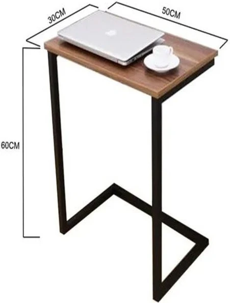 KUZELA  Metal Ayaklı Ahşap Laptop Sehpası. - 3