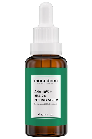 MARU.DERM Aha %10 + Bha %2 Leke Karşıtı & Cilt Tonu Eşitleyici Peeling Maske Cilt Bakım Serumu 30 Ml