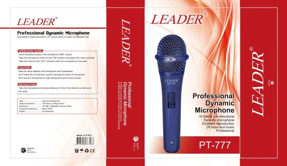 LEADER Professional Dynamic Microphone PT-777 - 2