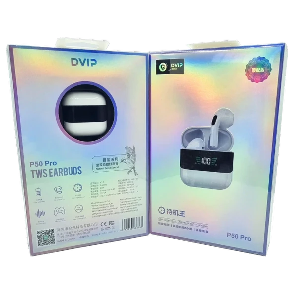 TWS LCD Natural Good Sound Android & iOS Bluetooth Kulaklık DVIP P50 Pro