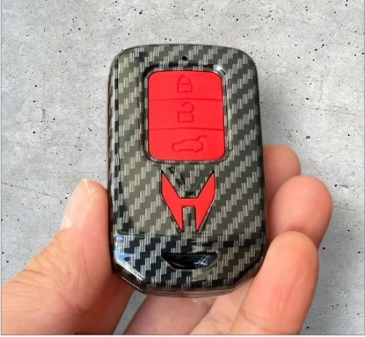 Honda Civic FC5 FB7 FK7 Accord-Crv City Karbon Kırmızı - Siyah Anahtar Kılıfı Start Stoplu Model ürün görseli