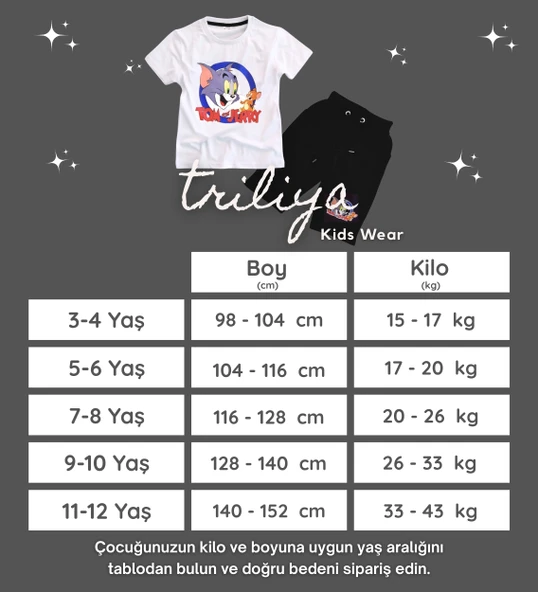 Triliya Pamuklu Unisex Çocuk Kapri Takımı (Cepli & Kordonlu, 3-12 Yaş) TRL-30 - 8