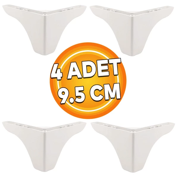 Bellona Rose Berjer Mobilya Kanepe Sehpa Puf Koltuk Ayağı 9.5 Cm Beyaz Baza Ayakları (4 ADET)