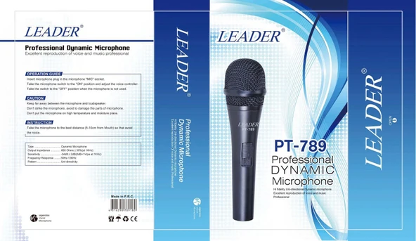 LEADER Professional Dynamic Microphone PT-789 - Resim 2