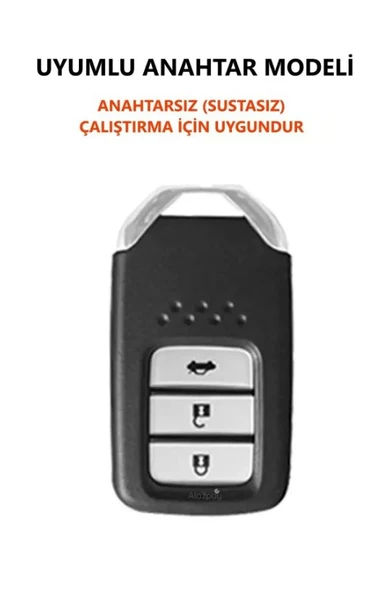 Honda Civic FC5 FB7 FK7 Accord-Crv City Karbon Kırmızı - Siyah Anahtar Kılıfı Start Stoplu Model - Resim 3