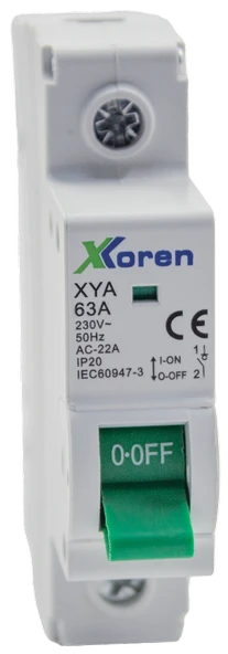 XKOREN 63A 1 Kutuplu Yük Ayırıcı Anahtar (Isolator) (12 Adet)