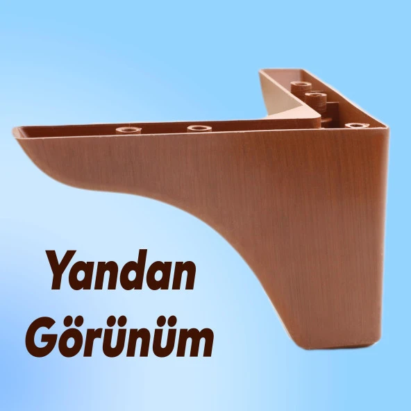 Rose Lüks Mobilya Kanepe Sehpa Tv Ünitesi Koltuk Ayağı 9.5 Cm Kahverengi Ahşap Desenli Baza Ayakları - 5