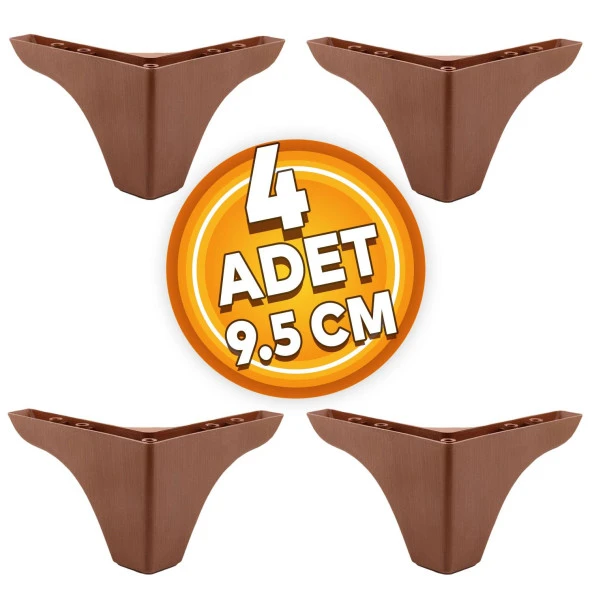 Rose Lüks Mobilya Kanepe Tv Ünitesi Koltuk Ayağı 9.5 Cm Ahşap Desenli Baza Ayakları (4 ADET)