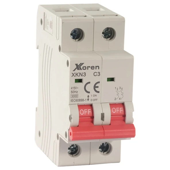 Xkoren 6kA 1P+N C Tipi 63A Otomatik Sigorta(6 Adet)(Kutu)