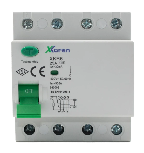 Xkoren 3kA 2P 100A 30mA Elektronik Kaçak Akım Koruma Şalteri