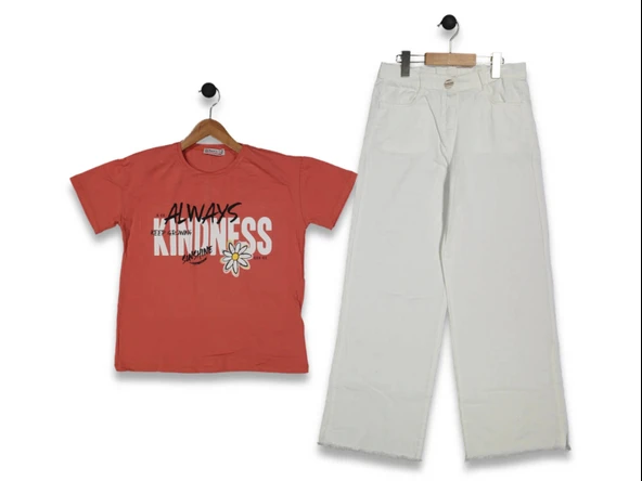 ALWAYS BASKILI JEANS PANTOLONLU KIZ TAKIM