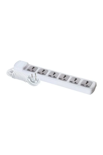 F305C 6'lı Universal Grup Priz 5 Metre Geniş Alan Elektrik Erişimi
