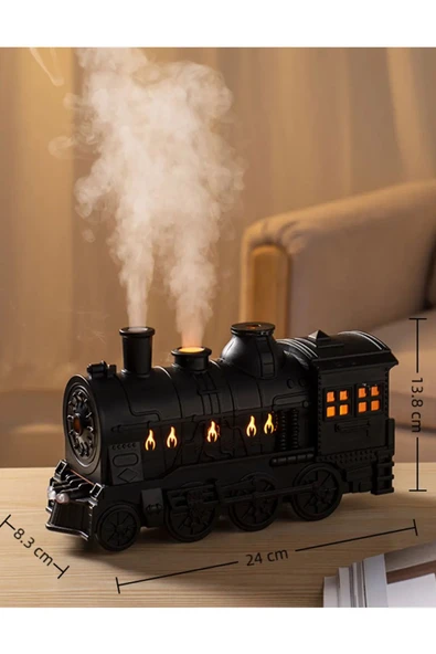 Tren Şeklinde Buharlı Oda Hava Nemlendirici Işık Fonksiyonlu Buhar Makinesi Kumandalı - 9
