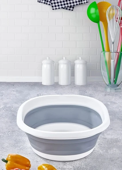 Badya Katlanır Sebze Badyası Silikon Badya Leğen Orta Boy No:3 10 Lt - 2