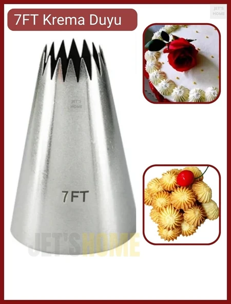7FT Krema Duyu Büyük Boy Pasta Duyu Paslanmaz Çelik 35X18X50 mm