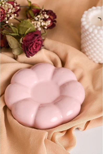 Mithra Life 95 ML Papatya Şekilli Seramik Pembe Türk Kahvesi Fincan Takımı MIT1158 - Resim 5