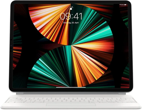 Apple Magic Keyboard: 12.9 inç iPad Pro için iPad klavyesi ve kılıfı, harika yazma deneyimi, yerleşik trackpad, Almanca - Beyaz - 3