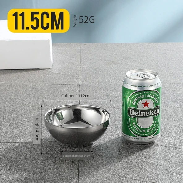 Çift Katmanlı Yalıtımlı Paslanmaz Çelik Çocuk Kasesi - 11.5cm