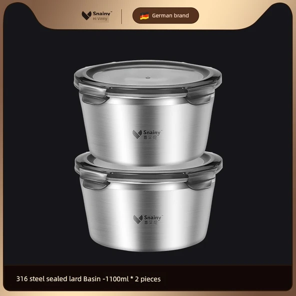 Kapaklı 316 Paslanmaz Çelik Yağdanlık - 1100ml (2'li Paket)