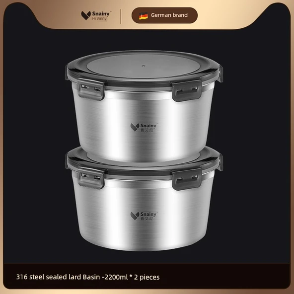 Kapaklı 316 Paslanmaz Çelik Yağdanlık - 2200ml (2'li Paket)