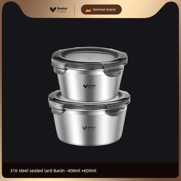 Kapaklı 316 Paslanmaz Çelik Yağdanlık Kombinasyonu - 400ml ve 600ml