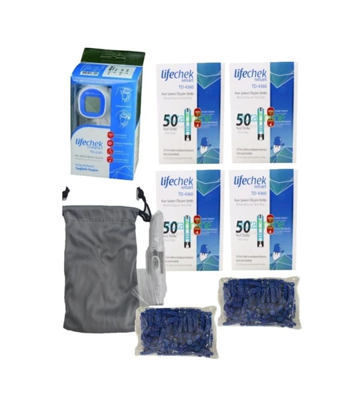 Lifechek TD4382 Kan Ölçüm Cihazı + Strip 4 x 50'li + Lanset 2 Kutu