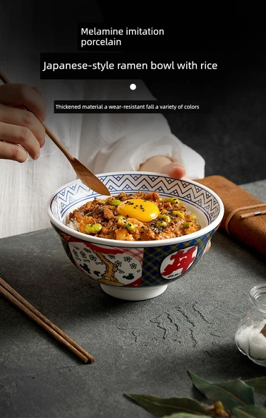 Melamin Japon Ramen Kasesi - Rüzgar Kadeh Kase 6 inç - İhracat Kalite - 7