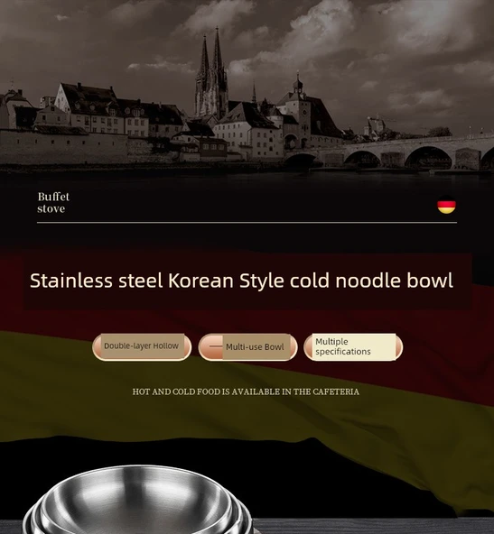 Çift Katmanlı Kore Usulü Bibimbap Kasesi 19cm Gümüş - 1100ml - 7