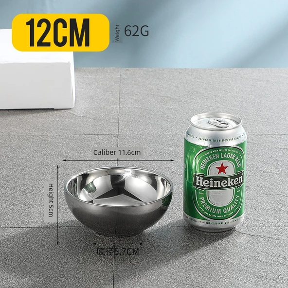 Çift Katmanlı Yalıtımlı Paslanmaz Çelik Çocuk Kasesi - 12cm