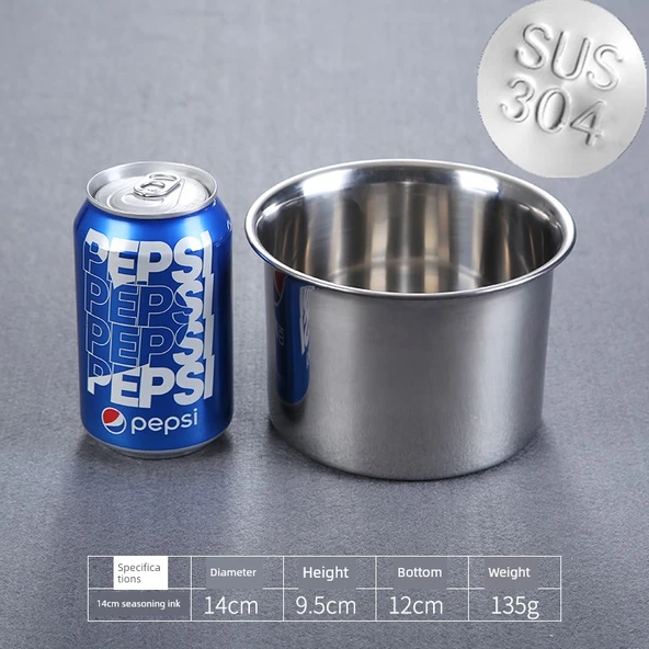 304 Paslanmaz Çelik Kalın Aroma Kabı 14cm (Kapaksız)