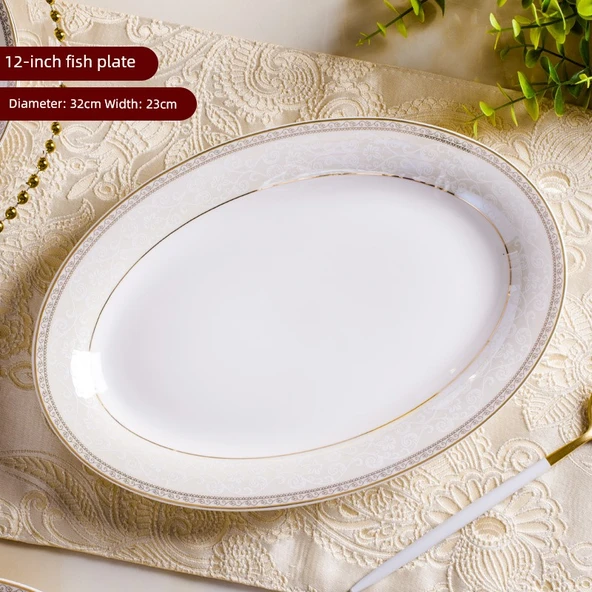 Seramik Yemek Takımı - 30 cm Balık Tabağı
