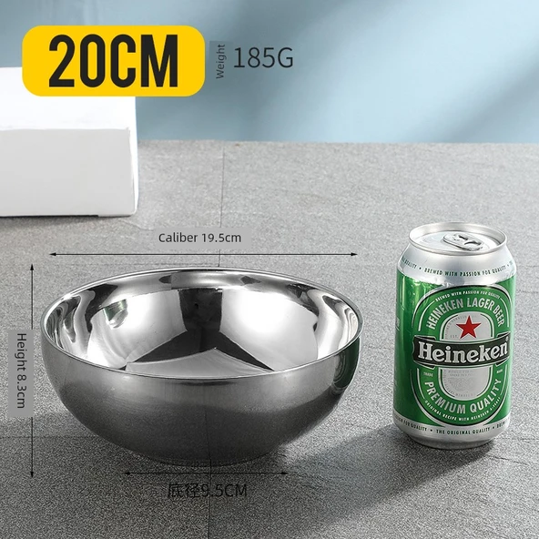 Çift Katmanlı Yalıtımlı Paslanmaz Çelik Çocuk Kasesi - 20cm