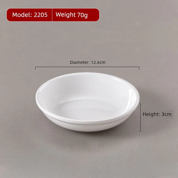 Porselen Desenli Çin Hızlı Yemek Kasesi 4.5 inç - 2205 Beyaz