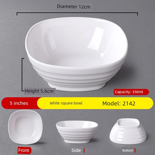 Beyaz Melamin Kase - 5 inç Beyaz Kare Kase 2142