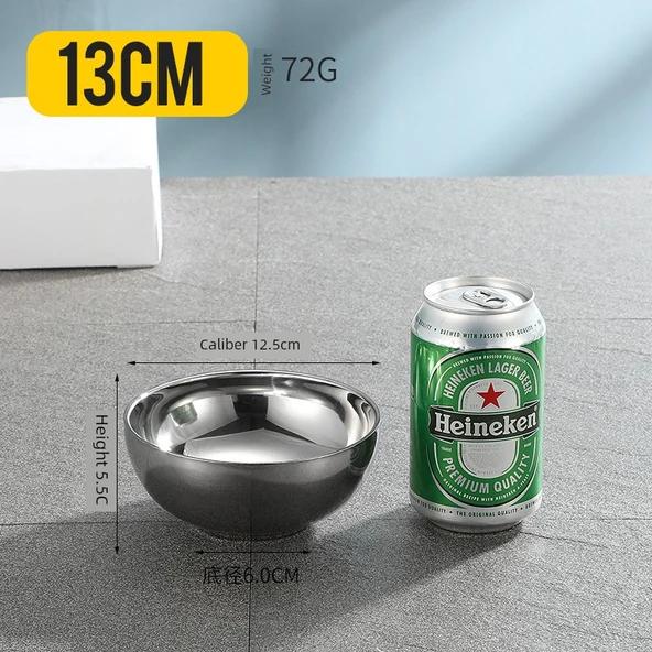 Çift Katmanlı Yalıtımlı Paslanmaz Çelik Çocuk Kasesi - 13cm