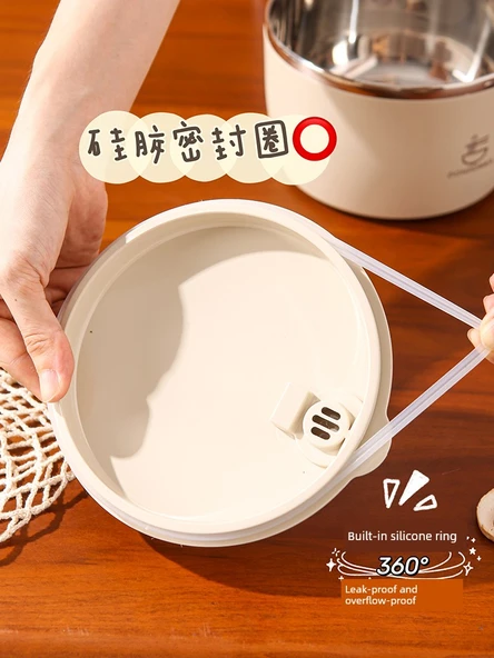 Paslanmaz Çelik Hazır Noodle Kasesi - Süt Kahverengi Küçük Boy + Sofra Seti - Resim 5