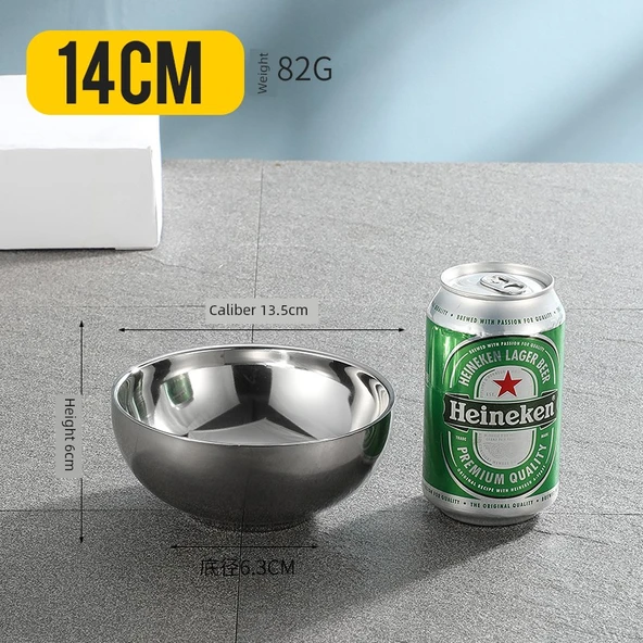 Çift Katmanlı Yalıtımlı Paslanmaz Çelik Çocuk Kasesi - 14cm