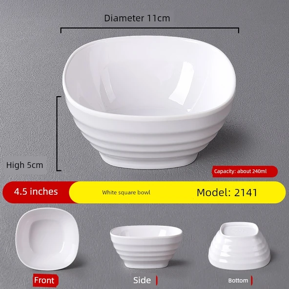 Beyaz Melamin Kase - 4.5 inç Beyaz Kare Kase 2141