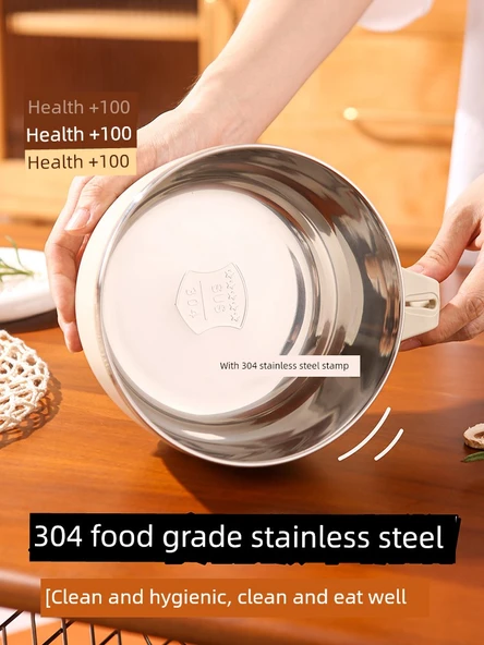 Paslanmaz Çelik Hazır Noodle Kasesi - Süt Kahverengi Küçük Boy + Sofra Seti - Resim 6