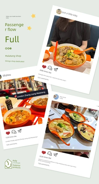 İskandinav Melamin Çift Kulplu Noodle Kasesi - Siyah Turuncu 10.5 inç (Çift Set) - 5