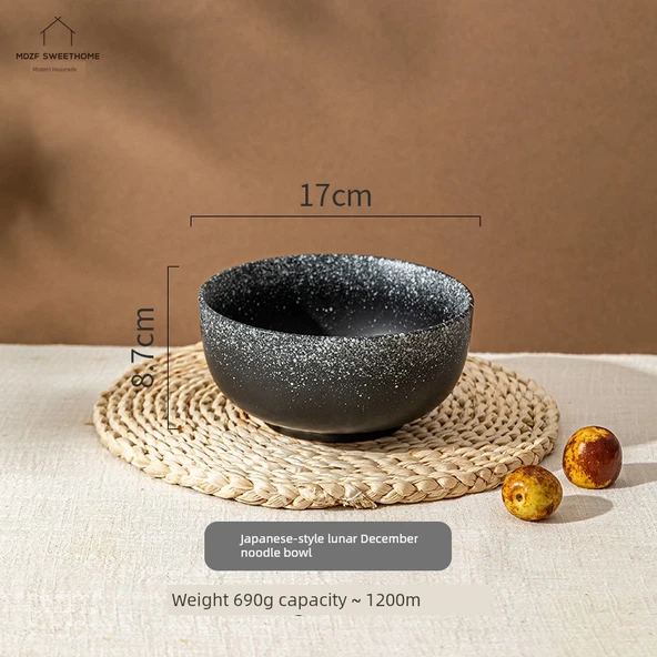 Japon Tarzı Seramik Noodle Kasesi 18cm - Ay Aralık