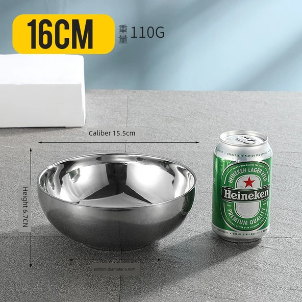 Çift Katmanlı Yalıtımlı Paslanmaz Çelik Çocuk Kasesi - 16cm