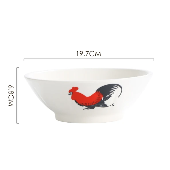 Retro Seramik Tavuk Desenli Kase - Kaşıklı (Model 2) - 11