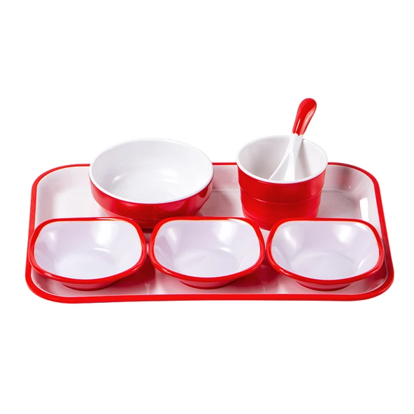 Melamin Küçük Pirinç Kasesi - Kırmızı Set 1 - 6
