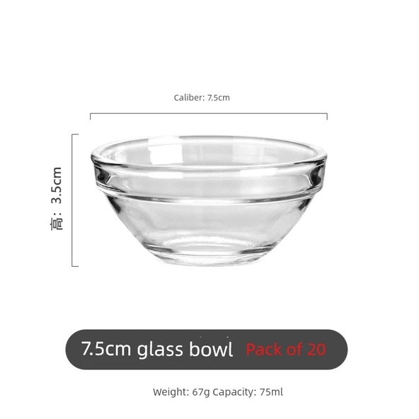 Isıya Dayanıklı Cam Kase Seti - 7.5cm - 20'li Paket