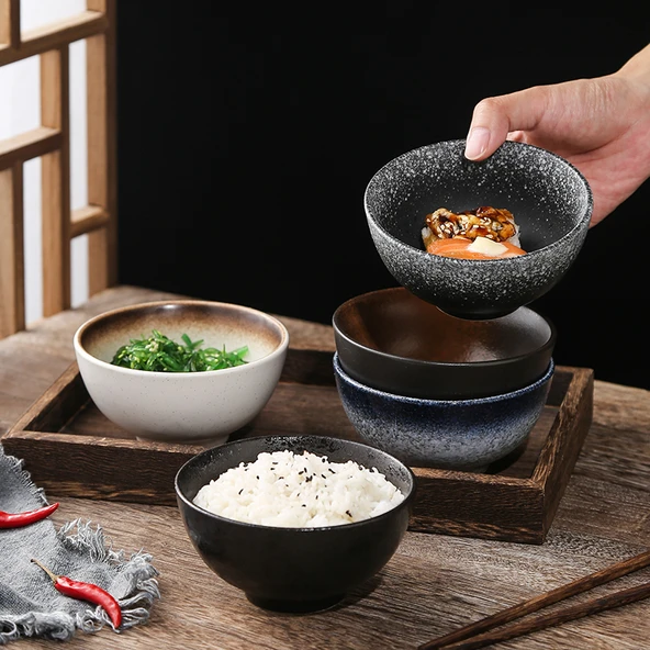 Japon Minimalist 11.5 cm Pirinç Kasesi - Yıldızlı Gökyüzü - 4