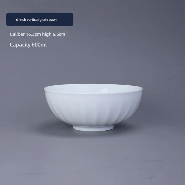 Jingdezhen Porselen Kase - 6 inç Dikey Noodle Kasesi