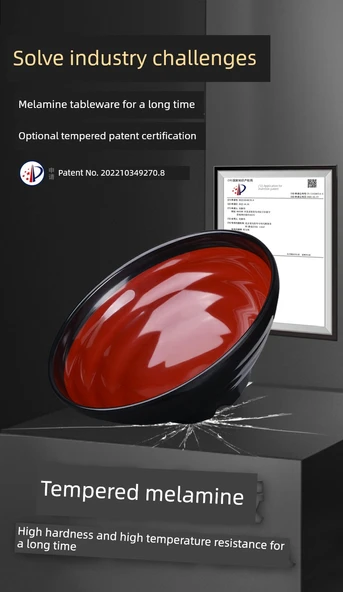 Melamin Noodle Kasesi - 8 inç Turuncu Beyaz [A5 melamin] - 9