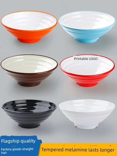 Melamin Noodle Kasesi - 8 inç Turuncu Beyaz [A5 melamin] - 2