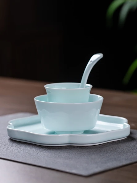 7.5" Ruyi Gölge Yeşil Kare Düz Tabak - 2
